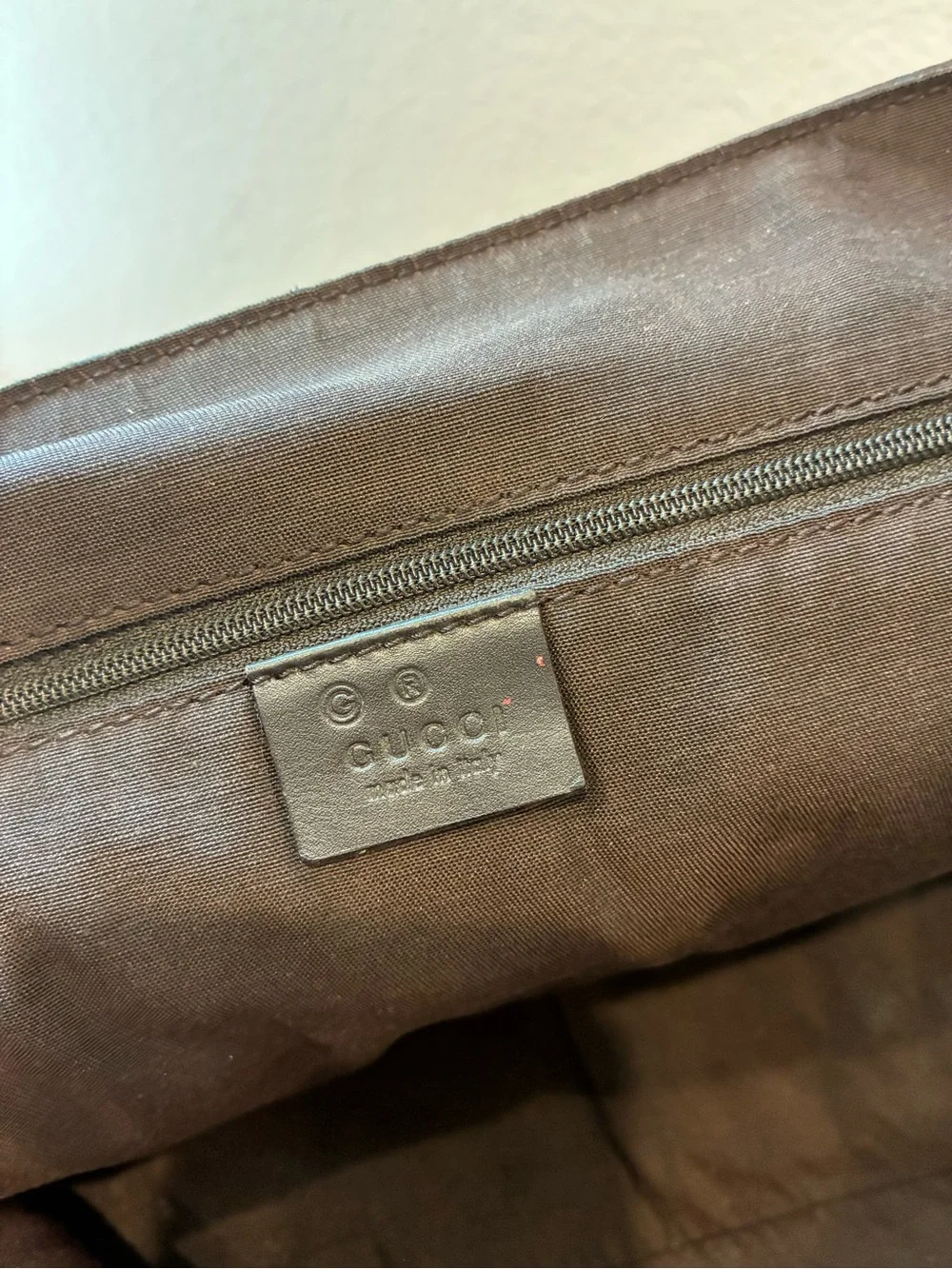 Gucci Brown Monogram Canvas Messenger with Leather Strap